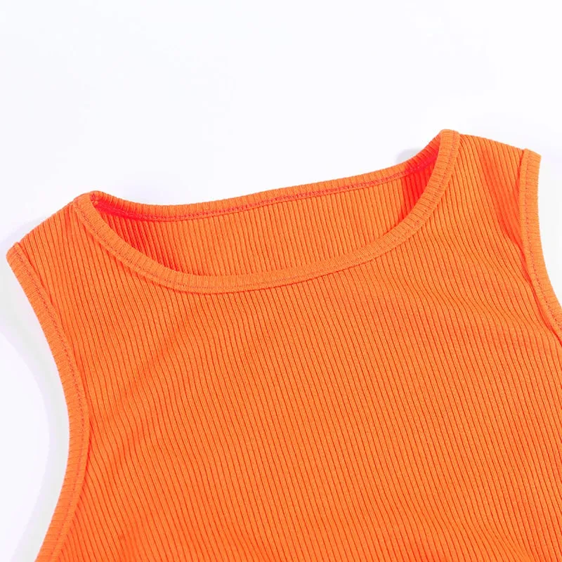 Women's Summer Casual Cotton Ribbed O-Neck Dress