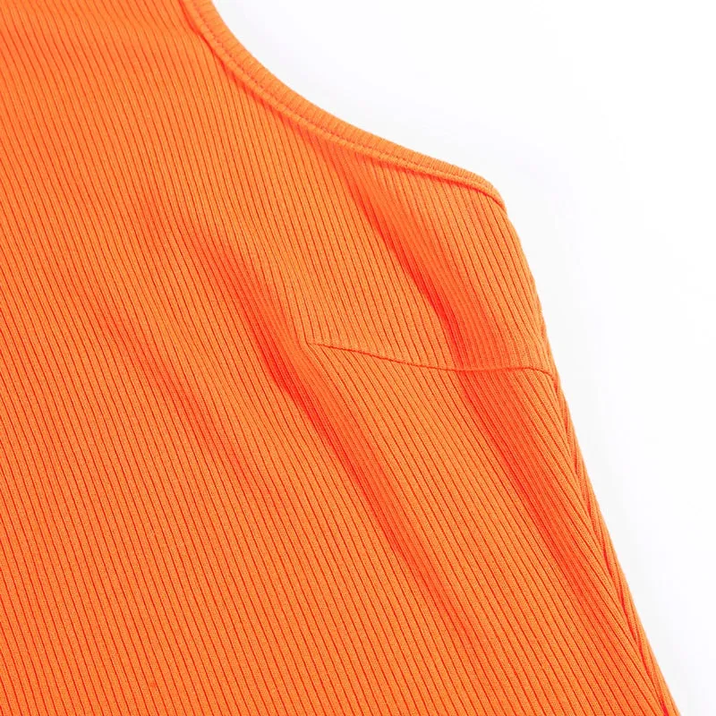 Women's Summer Casual Cotton Ribbed O-Neck Dress