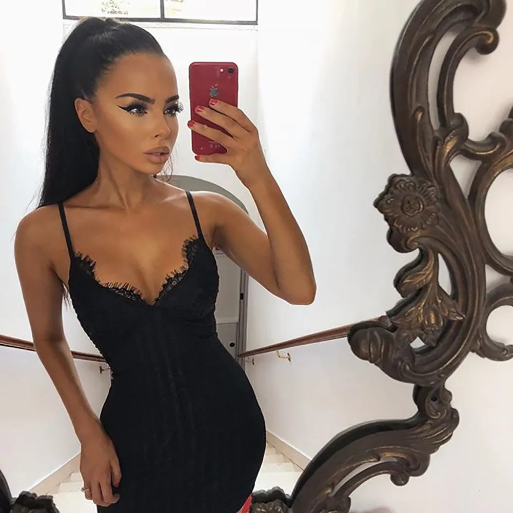 Women's Summer Lace Sheath V-Neck Short Dress